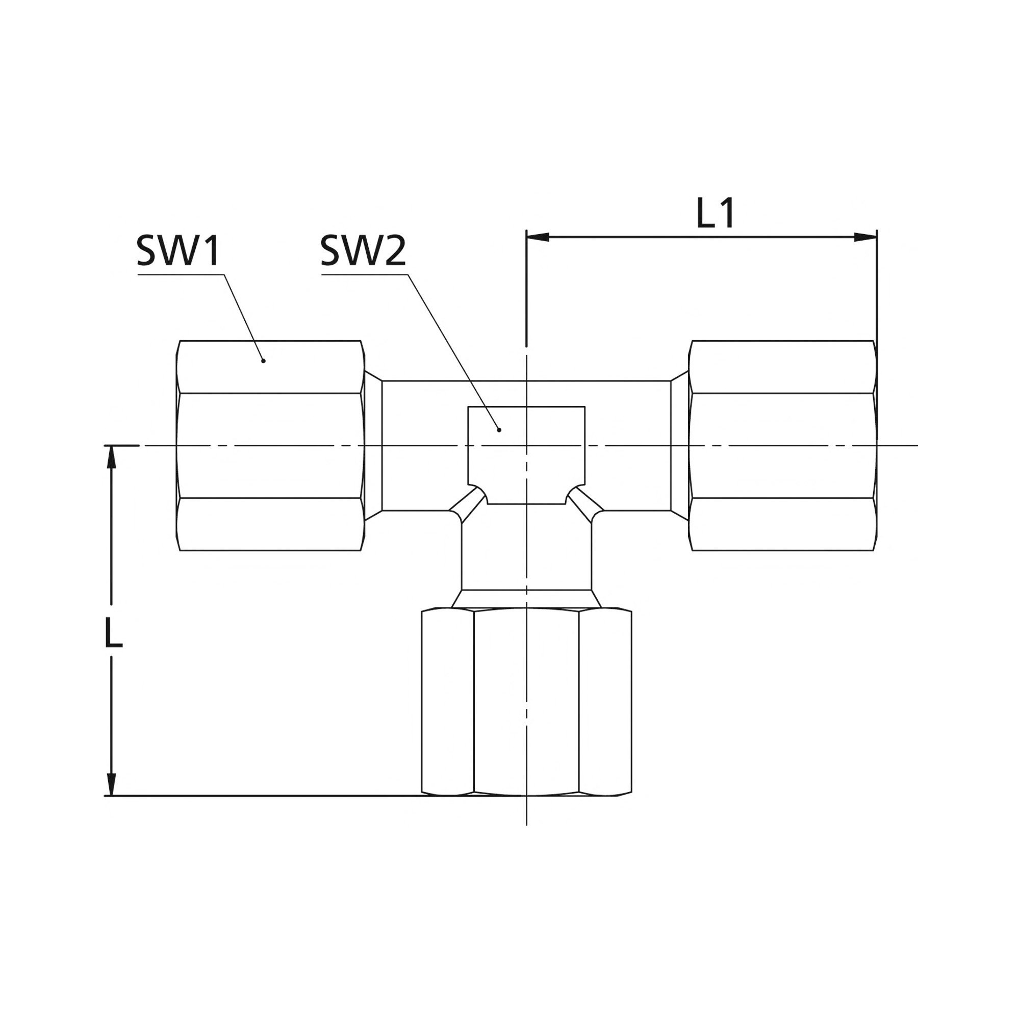T-Verschraubung, Rohr-Außen-Ø 16 mm, Stahl verzinkt - bekommst Du bei HUG Technik ♡
