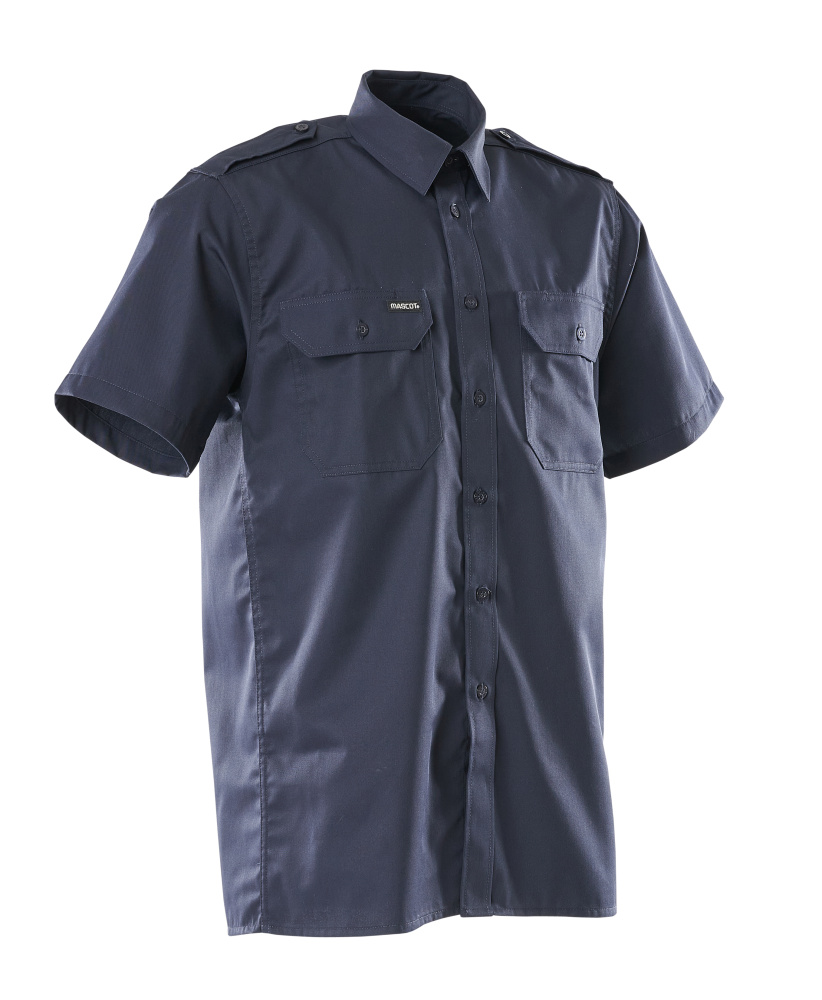 MASCOT® CROSSOVER Hemd, Kurzarm »Savannah« Gr. 37-38, marine - kommt direkt von HUG Technik 😊