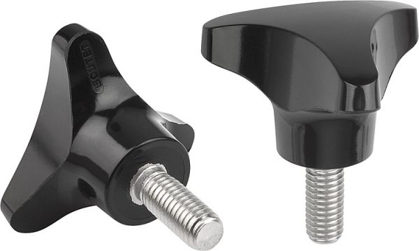 Dreisterngriff Außengewinde M10x30 Duroplast, Komp: Edelstahl, D=50 - K0183.25010X30 - bekommst Du bei HUG Technik ♡