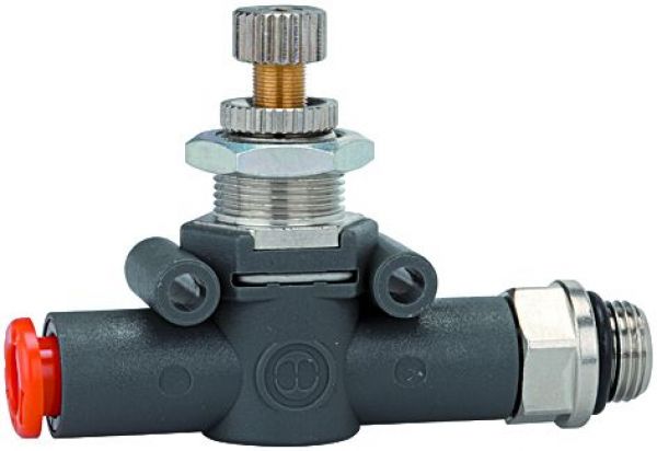 Drosselrückschlagventil einseitig, Schlauch/Gewinde, G 1/4, Schlauch-ø 6, »lineonline - erhältlich bei ✭ HUG Technik ✓