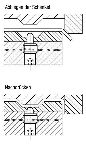 Federndes Druckstück lange Ausführung M08 L=30 Stahl,  Komp: Bolzen aus Stahl - K0657.608X30 - bekommst Du bei HUG Technik ♡