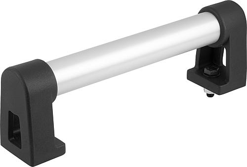 Rohrgriff, Form: B Aluminium, natur eloxiert, Komp: Polyamid, A=150, D=M08x25 - K0223.150303 - direkt bei HUG Technik ✓