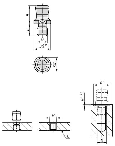 Spannbolzen, D=6, Edelstahl - K1564.16 - direkt von HUG Technik ✓