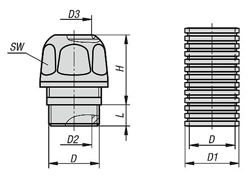 Kabelverschraubung Hygienic Design, Edelstahl-Silikon - K1453 - bei HUG Technik ✓