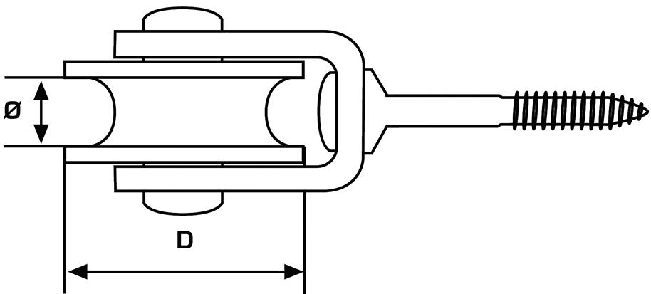 PÖSAMO Seilrolle / Vogelrolle mit Schraube für Seile bis Ø 6,0mm galvanisch verzinkt - bei HUG Technik ✭