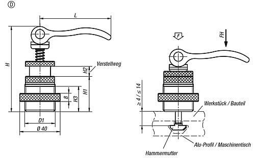 Exzenter-Spannmodul M30x2, Form:D - K0754.31301008 - bei HUG Technik ✭