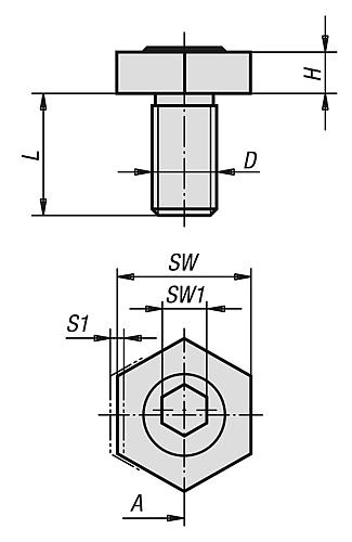 Spann-Exzenterschraube sechskant M04x10 Messing, Komp:Vergütungsstahl - K0026.04 - bekommst Du bei ★ HUG Technik ✓