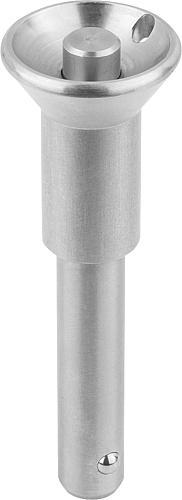 Kugelsperrbolzen mit Pilzknopf D1=10 L=20 Edelstahl, Komp: Edelstahl - K0791.02510020 - erhältlich bei ✭ HUG Technik ✓