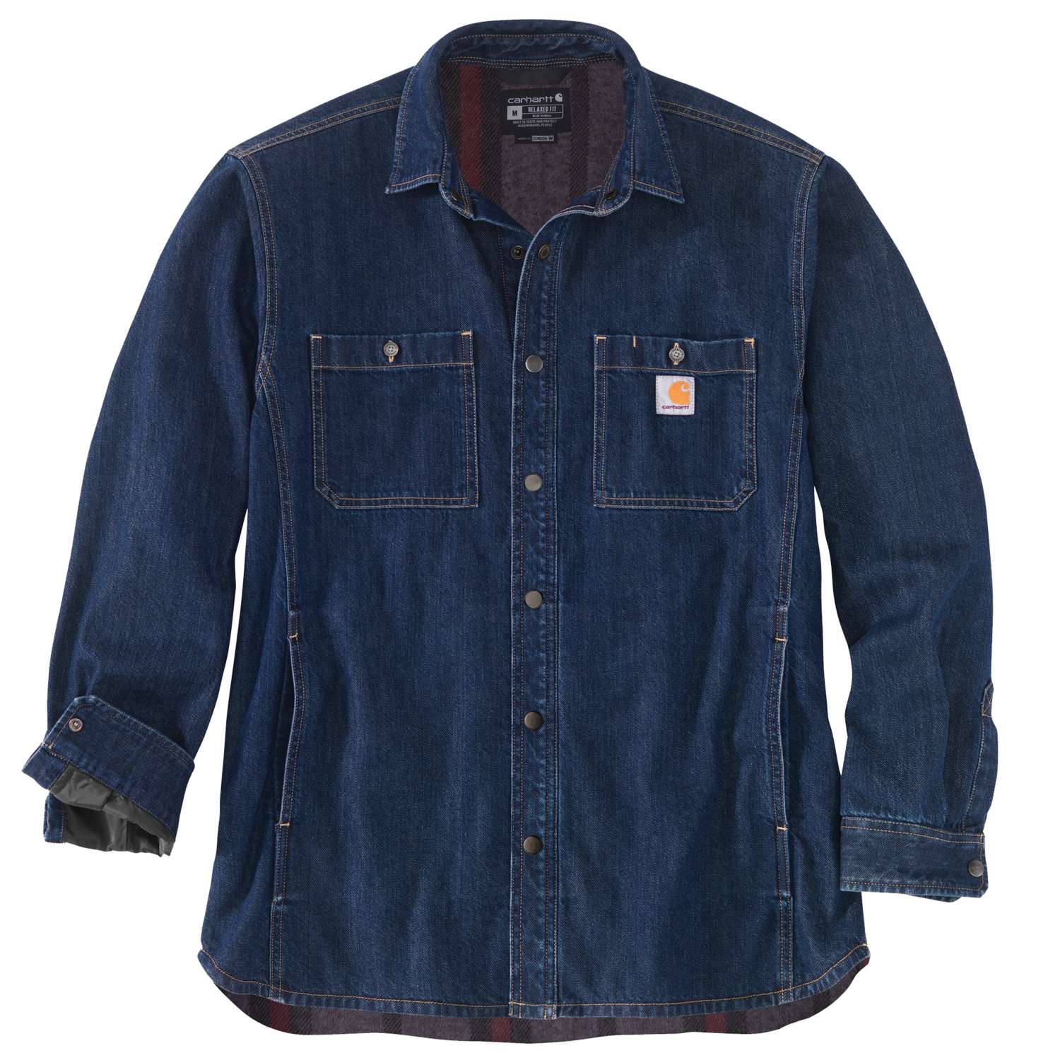 carhartt® Herren-Hemdjacke »DENIM FLEECE LINED SNAP FRONT SHIRT« Flach  - erhältlich bei ♡ HUG Technik ✓