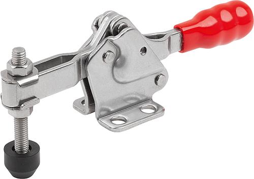 Schnellspanner, Fuß waagrecht, Standard, F2=1000, verstellbare Andruckspindel M05x40, Edelstahl blank, - K1241.11000 - bei HUG Technik ✓