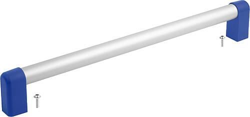Rohrgriff, A=300, L=335, D=6, H=77,5, Aluminium natur eloxiert, Komp:Thermoplast blau RAL5017 - K1849.3003000187