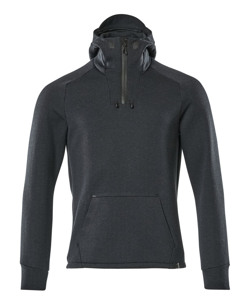 MASCOT® ADVANCED Kapuzensweatshirt mit kurzem Reißverschluss  Gr. 2XL, schwarzblau/schwarz - bei HUG Technik ✭