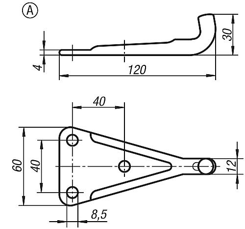 Gegenhaken schwere Ausführung, Form: A Stahl - K0052.91851201 - bekommst Du bei HUG Technik ♡