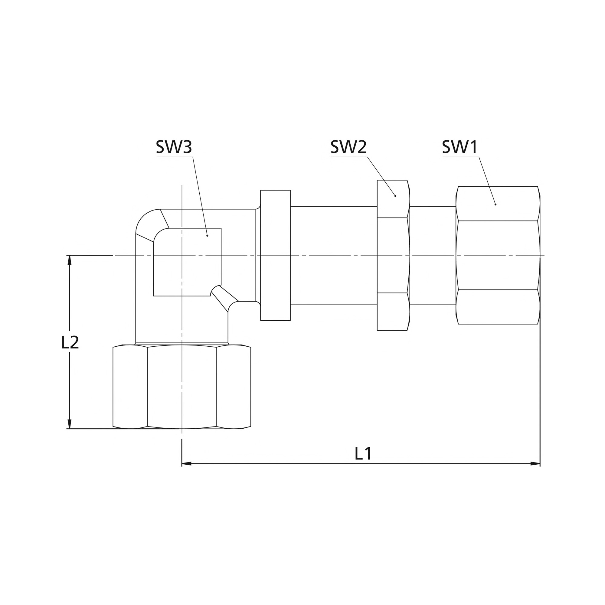 Winkel-Schottverschraubung, Rohr-Außen-Ø 16 mm, Stahl verzinkt - bekommst Du bei ★ HUG Technik ✓