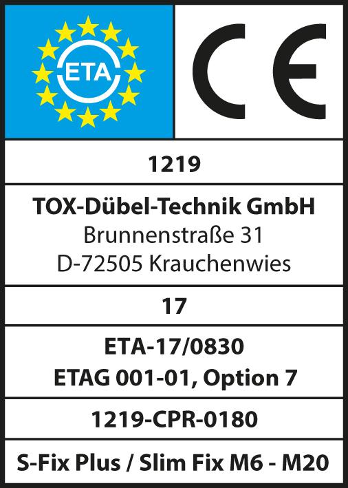 TOX® Bolzenanker S-FIX Plus M 8x 75/ 5+18 verzinkt Opt.7 - bei HUG Technik ☆