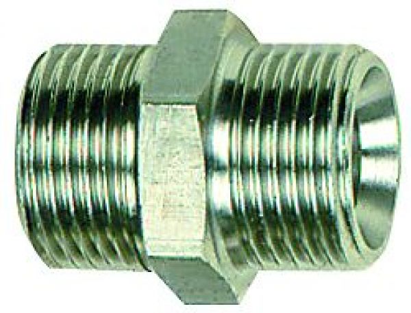 Doppelgewindenippel, G 1/2 AG, G 1 AG, SW 36, Edelstahl - direkt bei HUG Technik ✓