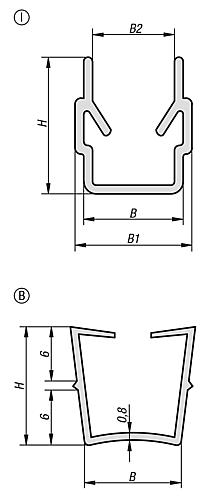 Abdeck- und Einfassprofil L=2000, Natur, Typ I - K1054.06120350 - bei HUG Technik ♡