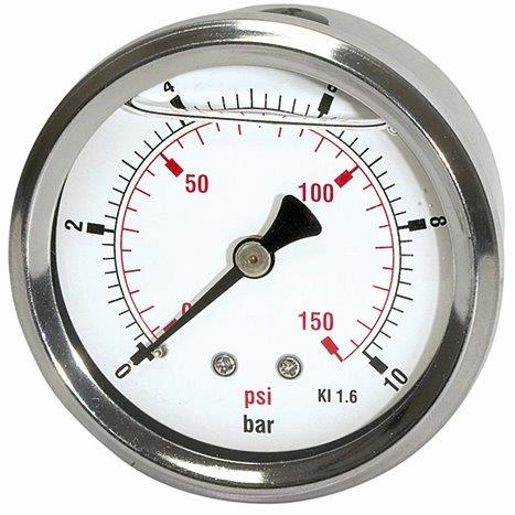 Glyzerinmanometer »pressure line« G 1/4 hinten 0- 10,0 bar/145 psi, ø 63 mm - bekommst Du bei ★ HUG Technik ✓