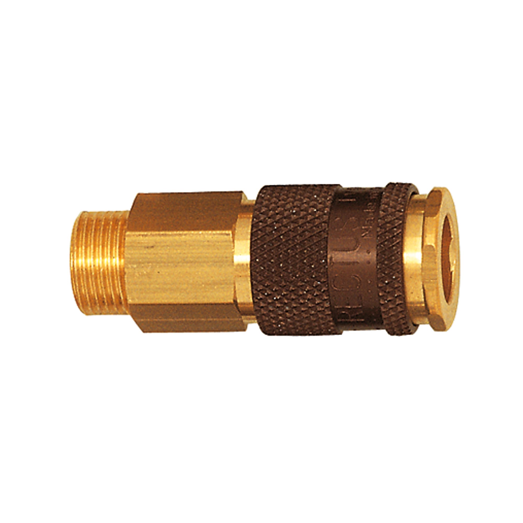 Unverwechselbare Schnellverschlusskupplung NW 7,8, G 3/8 AG braun - bei HUG Technik ♡