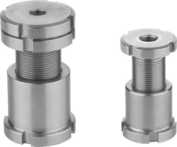 Höhenverstell-Element mit Kontermutter H=106 Edelstahl, D2=70, D=22 - K0693.029201 - bei HUG Technik ✭