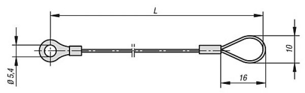 HALTESEIL L=150, Form:A Edelstahl, Komp:Aluminium - K0367.0150 - erhältlich bei ✭ HUG Technik ✓