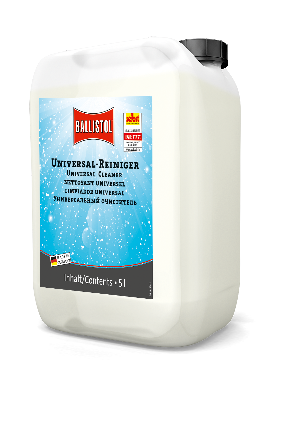 Ballistol Universal- und Kunststoff-Reiniger, Kanister Vorderseite
