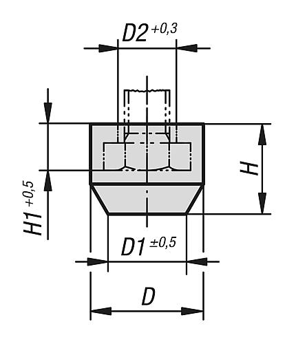 Schutzkappe, ölbeständig, antistatisch, Form: B Abgeschrägt, D=11 für=M04, Esd, Neopren schwarz RAL9011 - K0106.0124 - direkt von HUG Technik ✓