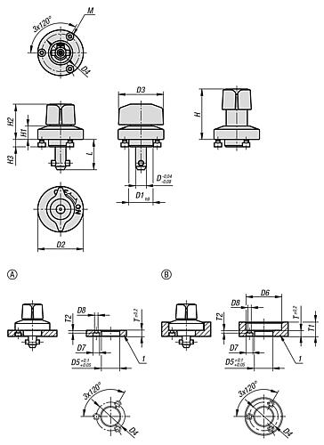 Drehspannriegel, Stahl vernickelt, Polyamid - K1558 - direkt von HUG Technik ✓