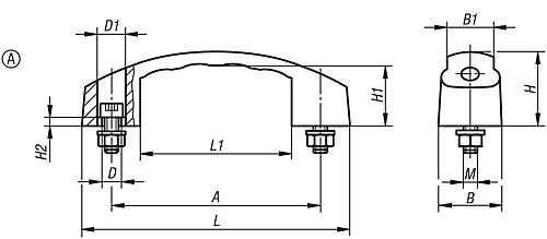 Bogengriff, Form: A Thermoplast - K0192.110006 - bei HUG Technik ✭