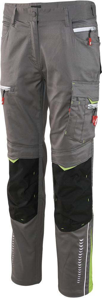 FORTIS Damen-Bundhose Flex grau-schwarz-lime Gr. 32