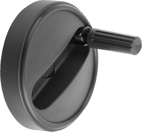 Handrad ohne Nut Gr.1 D1=80 Thermoplast, Sicherheits-Zylindergriff, Komp: Thermoplast, D=10 - K0259.1080106 - bei HUG Technik ✭