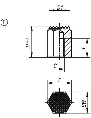 Positionsfuß M08 L1=15, Form:F Autom.Stahl, SW=17 - K0298.615 - direkt bei HUG Technik ✓