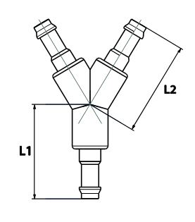 Y-Schlauchverbindungsstutzen, für Schlauch LW 3, Messing und POM - gibt’s bei ☆ HUG Technik ✓