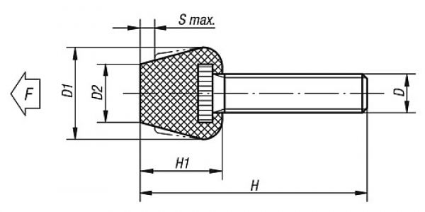 Druckschraube M08x26 H=43 Stahl, Komp:Neopren - K0690.081 - bei HUG Technik ☆