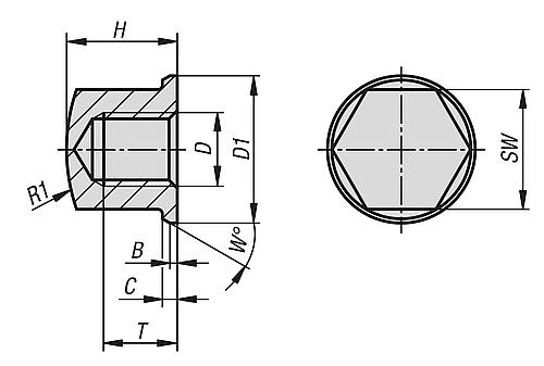 Hutmutter M03 Edelstahl 1.4404, poliert, SW=5,5 - K1332.03 - bei HUG Technik ✭