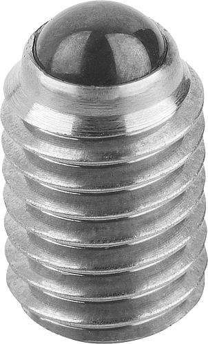 Kugeldruckschraube ohne Kopf M05, Form:E Edelstahl, Komp:KERAMIK, L1=12 - K0384.80512 - erhältlich bei ✭ HUG Technik ✓