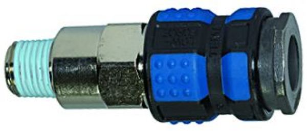 Schnellverschlusskupplung NW 7,8, hoher Durchfluss, R 1/4 AG, Stahl/Messing vernickelt - erhältlich bei ♡ HUG Technik ✓