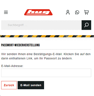 Hug Technik Password Reset